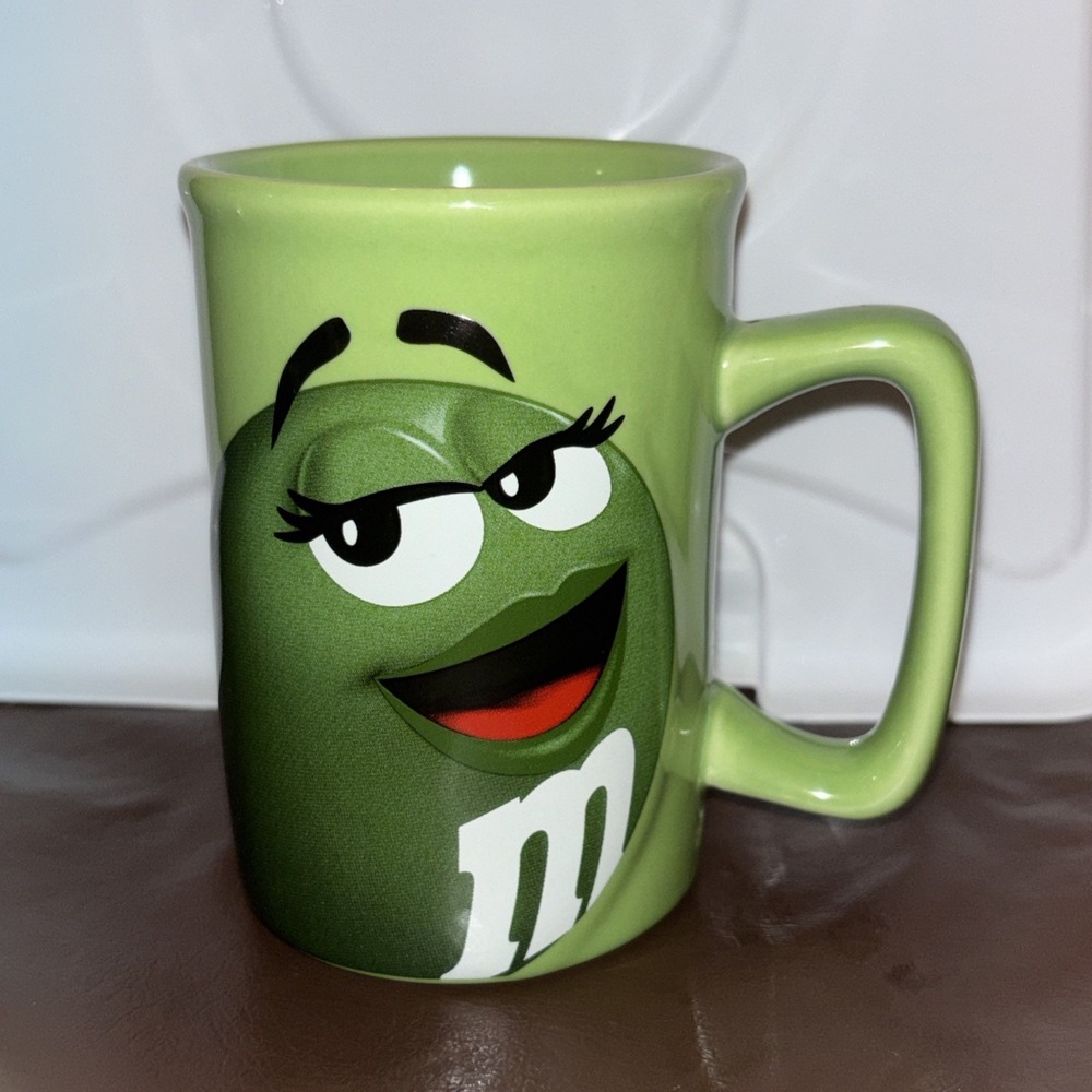 M&Ms  Green MM 2011 Official Licensed Coffee Tea Mug Cup M & M